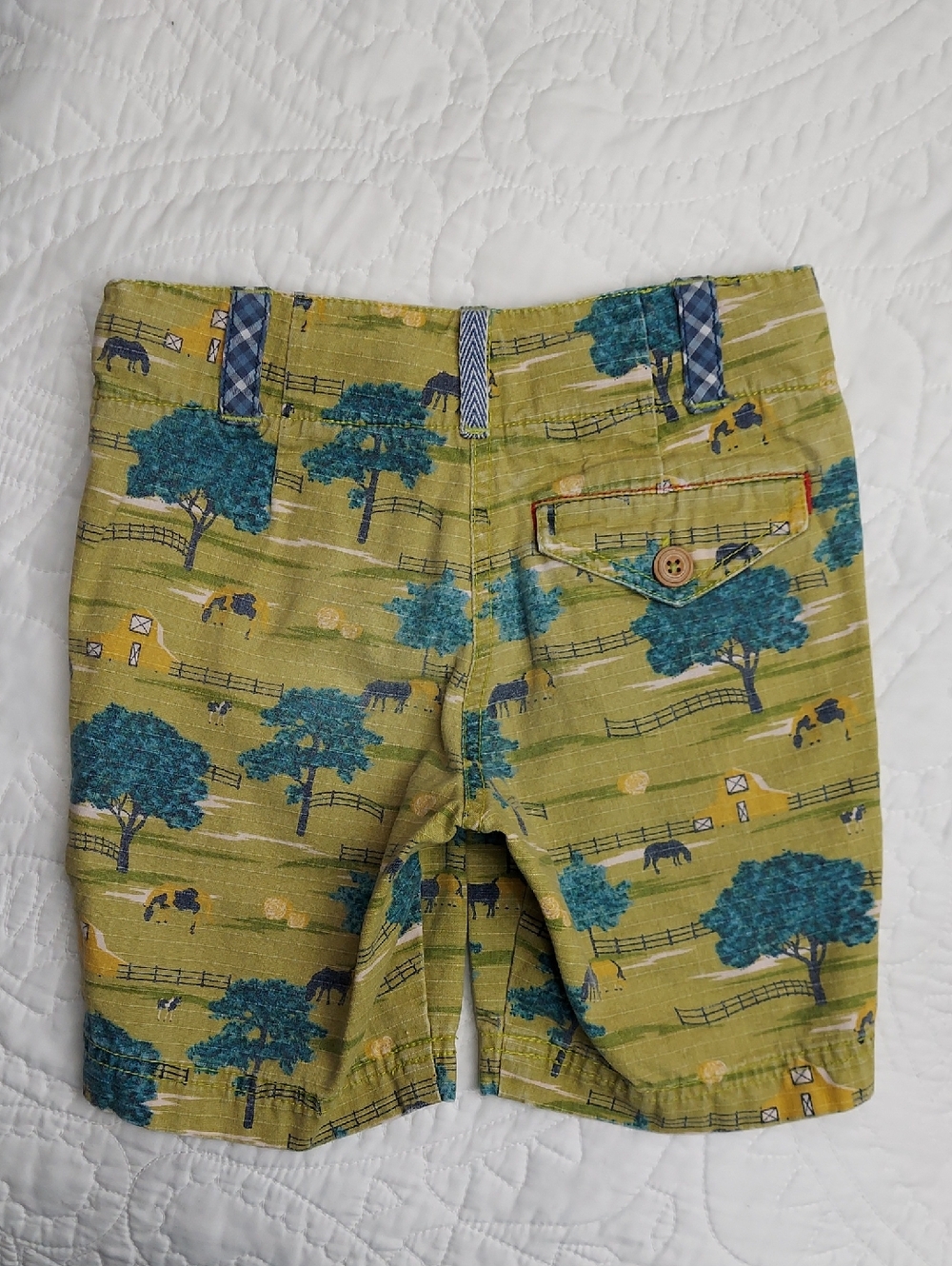 Matilda Jane "Don't Fence Me In" Green Farm Boy Shorts, Adjustable Waist Size 2T - Picture 3 of 8